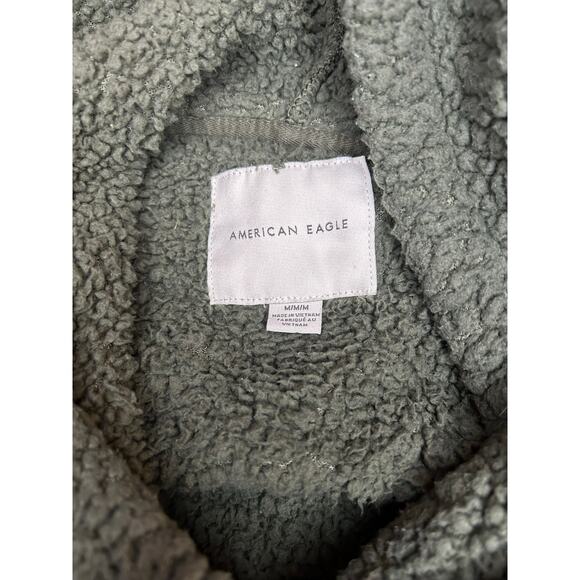AMERICAN EAGLE Women’s Olive Sherpa Hoodie / Size: Medium - Picture 3 of 8
